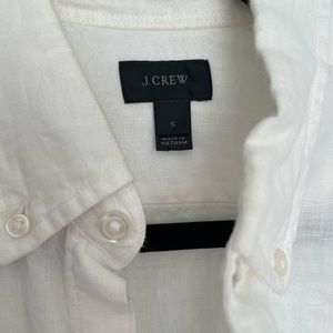 Men’s JCREW linen white button down - small
